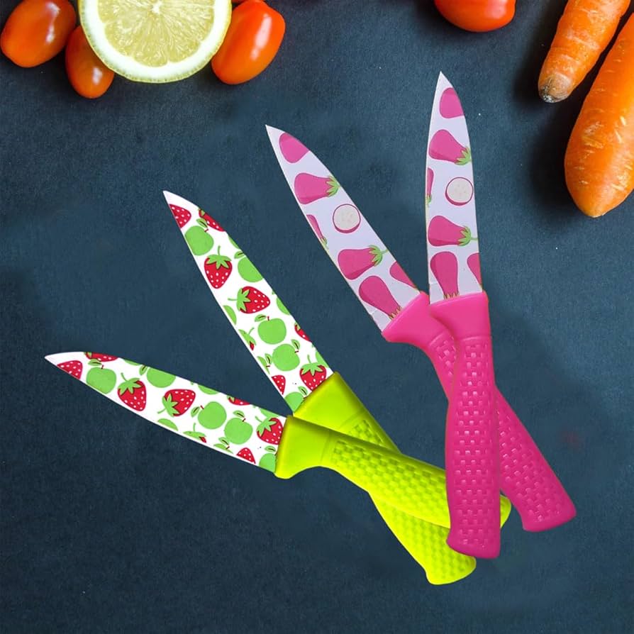 Stainless Steel Fruit Knife, Fruit Design Kitchen Knife, Stainless Steel Fruit Design Knife With Cover Stainless Steel Fruit Knife, Fruit Design Kitchen Knife, Stainless Steel Fruit Design Knife With Cover